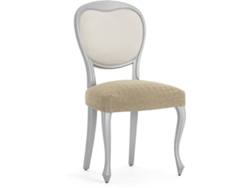Funda de Silla EYSA Premium Jaz Pack de 2 Fundas Tejido Multielástico (50 x 50 x 5 cm - Poliéster y Algodón - Beige)