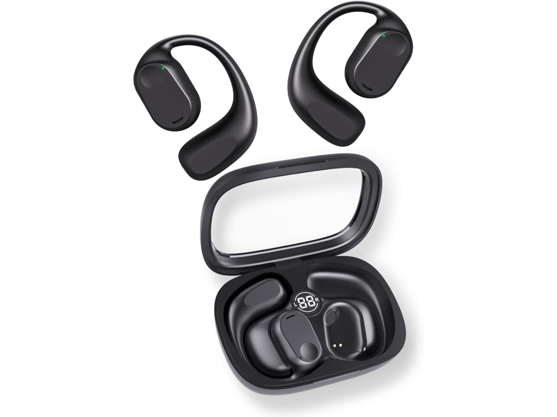 Auriculares YEMAESRE inalámbricos Bluetooth abiertos con estuche de carga Pantalla digital 30 horas de reproducción