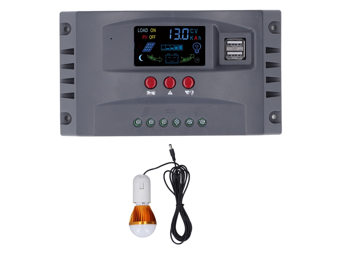 Controlador De Carga Solar Mppt 12v 24v 10a Con Lcd Y Protección Contra Sobrecorriente