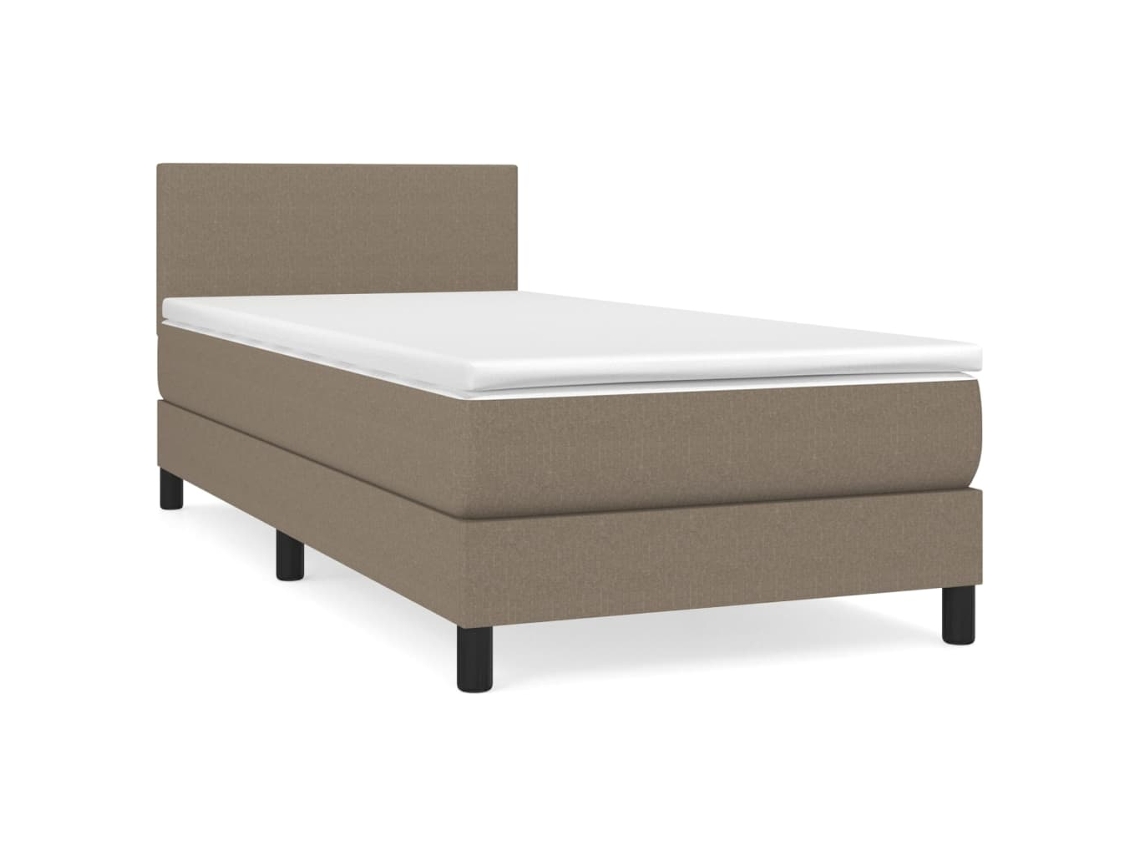 Maison Exclusive - Cama Box Spring Con Colchón Tela Gris Taupe 100x200 Cm