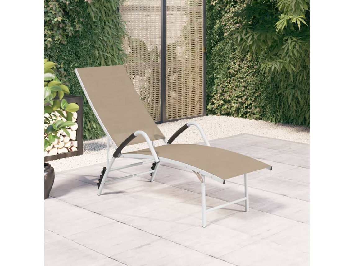 Lovely Home - Tumbona de aluminio y textileno en color crema