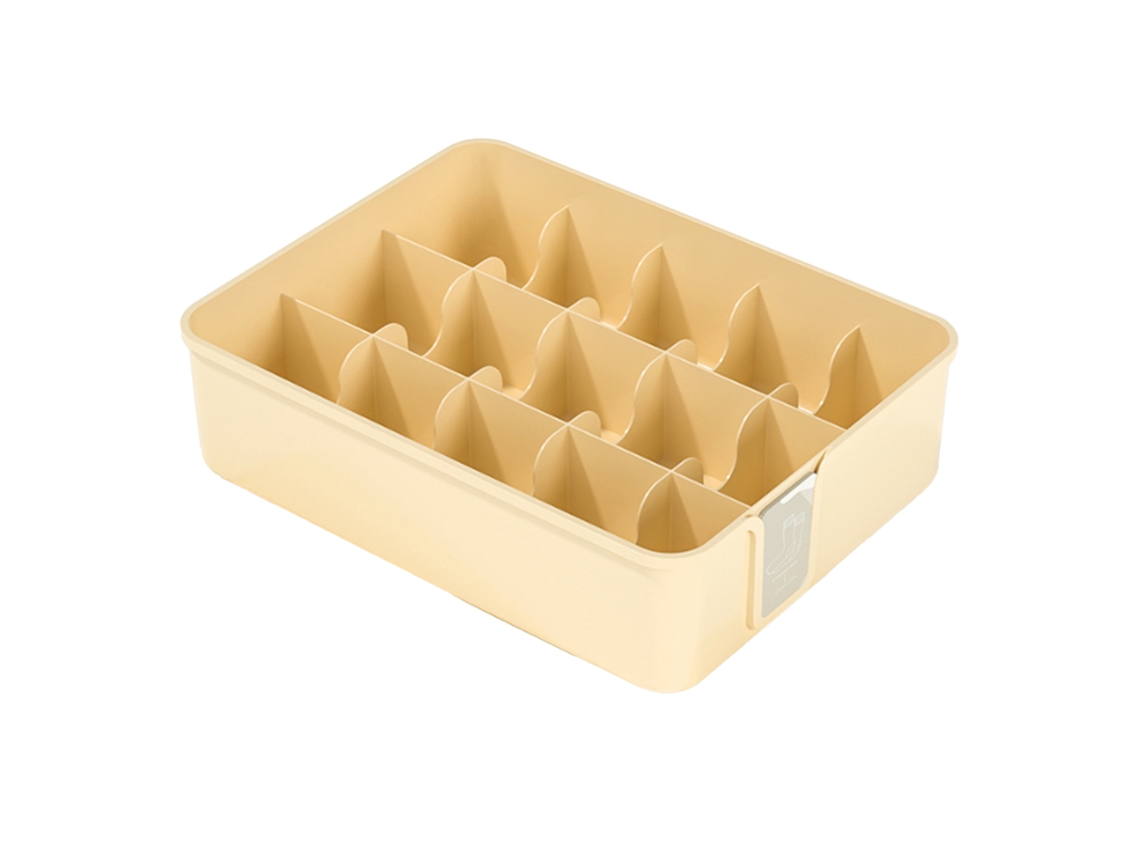 Organizador de ropa interior de plástico amarillo (32x25x10cm) Kofihety