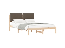 Maison Exclusive - Estructura De Cama Con Cabecera Tapizada Taupé 150 X 200 Cm