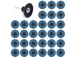 Kit De 31 Discos De Lijado De 50 Mm Con Granos 40, 60 Y 80 Para Herramientas Rotativas - Azul