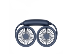 Ventilador de cuello portátil recargable por USB, azul marino