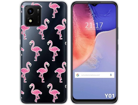 Carcasa Vivo Y01 TUMUNDOSMARTPHONE Dibujos Transparente Flamenco Multicolor