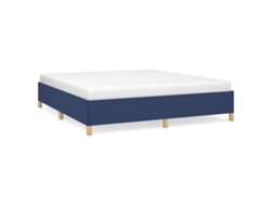 Maison Exclusive - Cama Sin Colchón Tela Azul 160x200 Cm