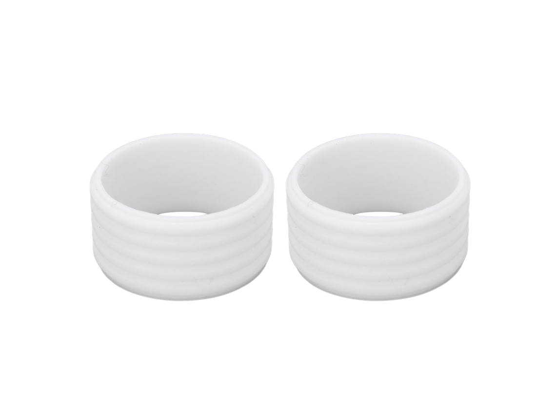 2026rebe - 2 unidades de anel de silicone para cabo de raquete de tênis, absorve o suor e fixa a sobregrip, branco.