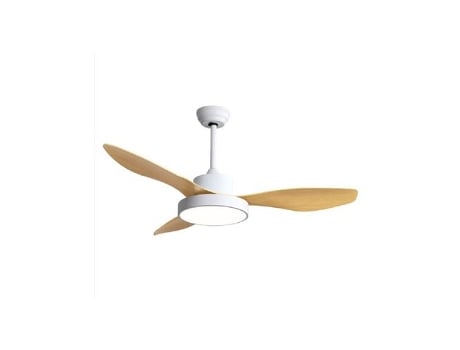 Ventilador de techo DC Hayate 48W DC blanco y haya 3 aspas FABRILAMP