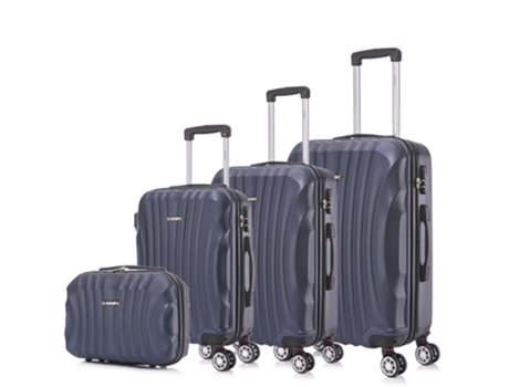 Juego de maletas ABS Rígida 4 pcs/Maleta Cabina 55cm/Maleta Mediana 68cm/Maleta Grande 78cm/Neceser 29cm RAYKONG