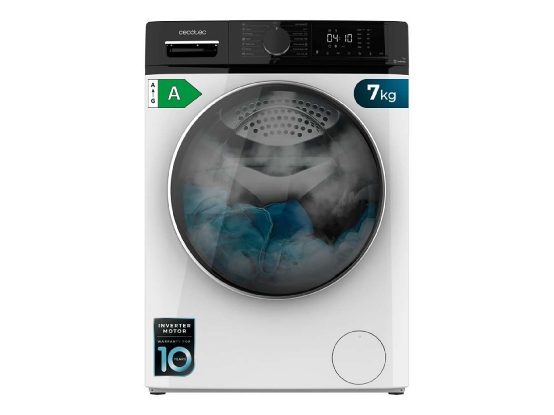 Cecotec Lavadora De Carga Frontal 7 Kg Bolero Dresscode 7610 Inverter A, Carga Frontal Blanca De 7 Kg De Capacidad, 1400 Rpm
