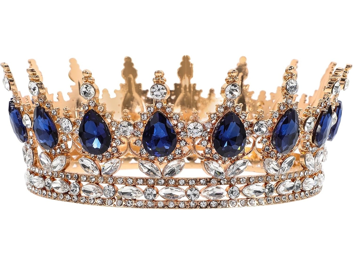 Cuelloronne De Mariage Strass Para Femmes Accesorio Coiffure Bleu Pierres Précieuses Fête De Fin D'...