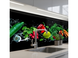 Paneles protectores antisalpicaduras para cocina de verduras - Negro 250x80 cm