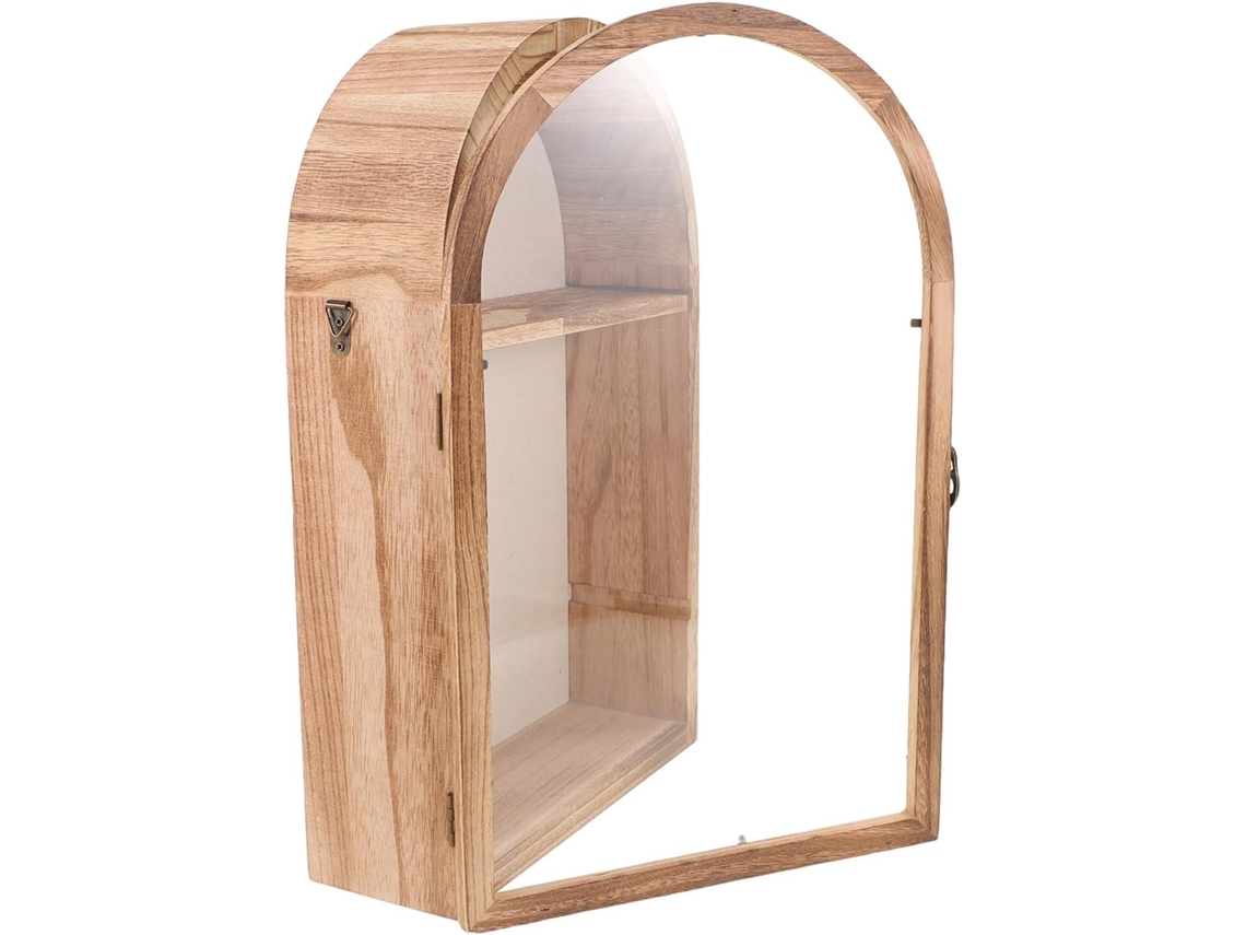 Elegante Marco De Fotos Ovalado De Madera Maciza De Estilo Rústico, Con Caja De Sombra Para Exhibición Y Protección.