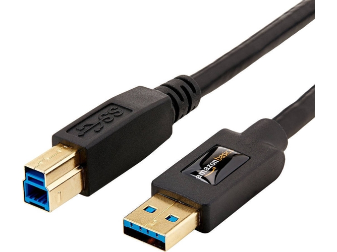 Cable USB AMAZONBASICS (USB 3.0 - USB 3.0 - 90 cm - Negro)