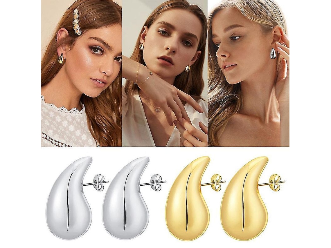 Pendientes Huecos En Forma De Gota, Pendientes De Moda En Forma De Lágrima Para Mujeres Y Niñas, Regalos De Joyería
