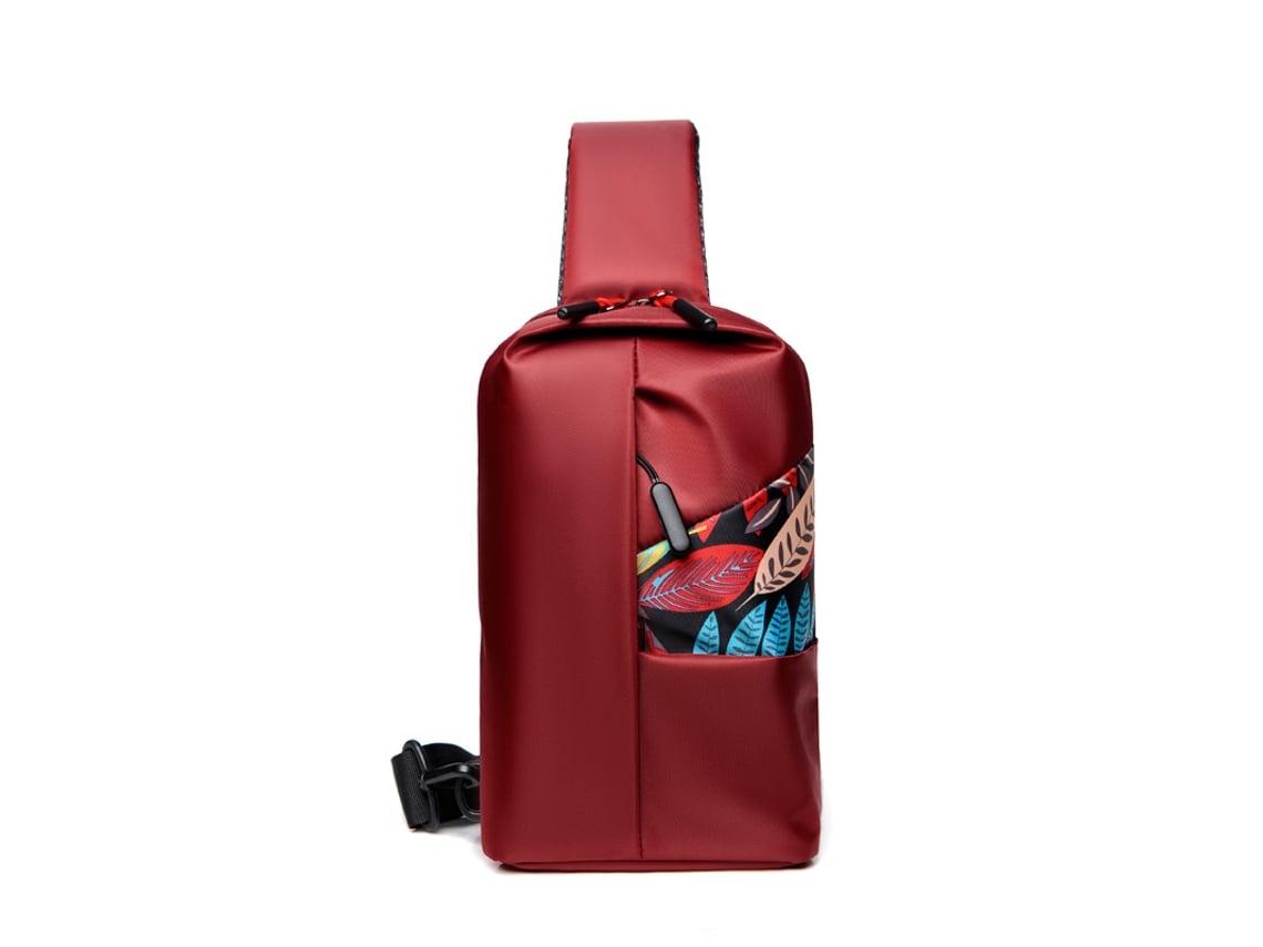 (Rojo) Bolso de hombro para hombre, bolso de pecho para negocios, bolso cruzado informal para actividades al aire libre, transpirable y ligero.