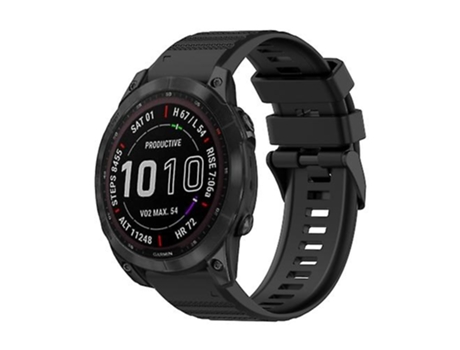 Correa De Reloj Inteligente Para Garmin Fenix 7, Correa De Silicona Con Textura Horizontal De 22Mm Y Herramienta De Extracción, Color Negro VENISYM...
