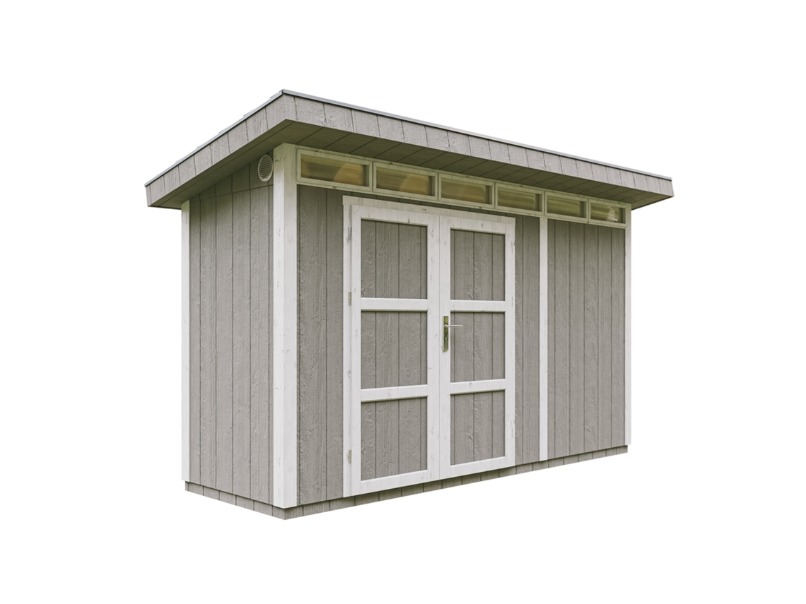 Caseta Jardin paneles a base de Madera LP SmartSide 4,3 m2 con Suelo y Baldosas Bituminosas -L161xA412xA239 cm -TIMBELA M902A - TUNDRA GREY
