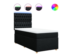 Maison Exclusive - Cama Box Spring Con Colchón Tela Negro 90x200 Cm