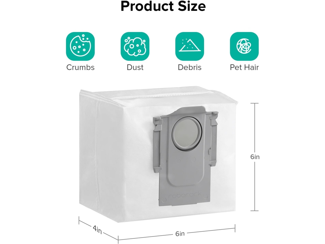 Bolsa desechable para polvo Roborock – Compatible con aspiradoras robot S8/S7 Maxv/Q