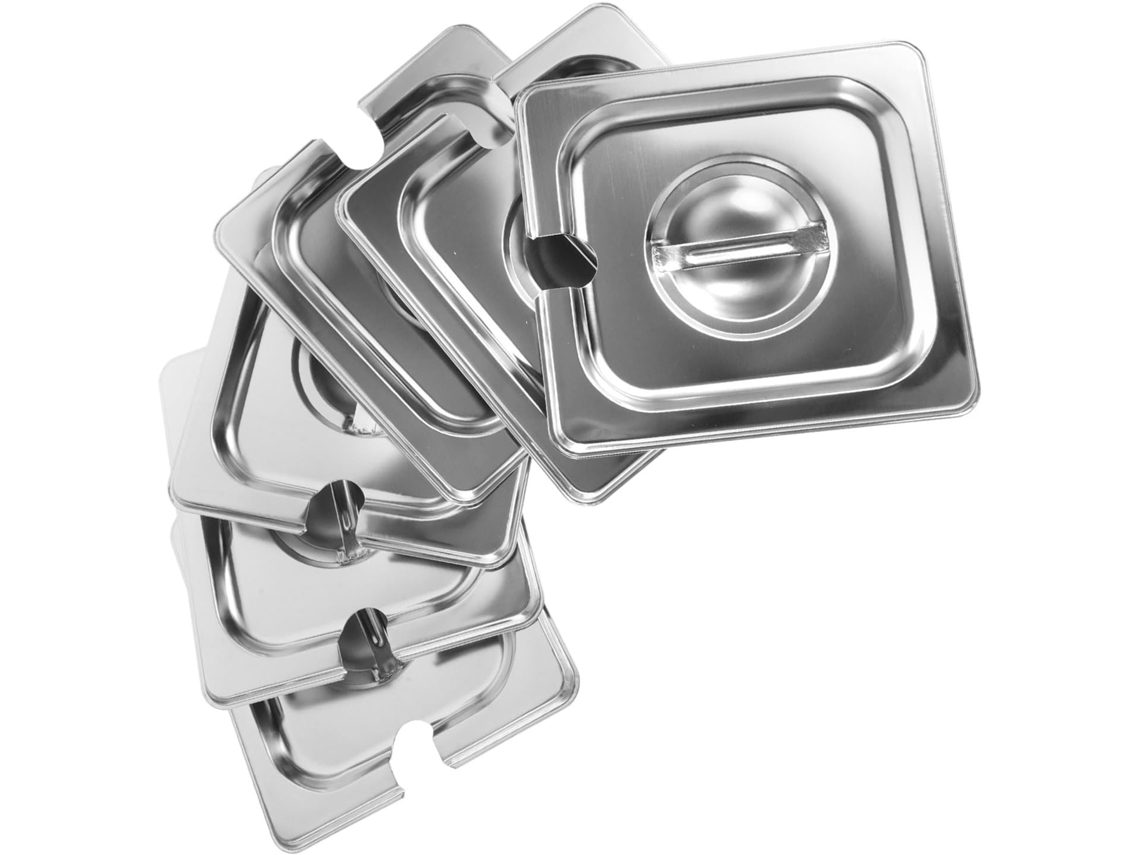 Ideal para reemplazar woks y como accesorio de cocina duradero en restaurantes. Juego de 6 tapas de acero inoxidable de la marca Gokoco.