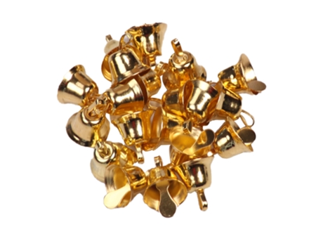 Mini campanas de adorno de Navidad para fiestas de bricolaje, bodas, hogar, adornos para árboles de Navidad (oro pequeño 100)