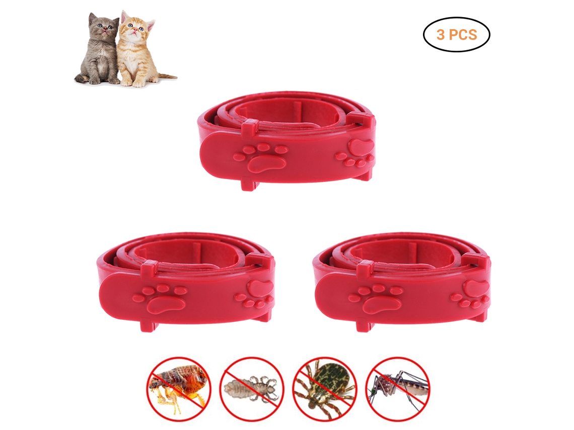 3 Collares Antipulgas Ajustables Para Gatos, De Silicona Segura, Para La Prevención De Garrapatas Y Otros Parásitos.