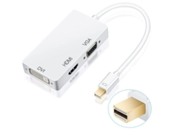 Cabo Adaptador Mini Displayport 3-em-1 E Thunderbolt, Para Hdmi / Dvi / Vga Hdmi1211-y12 Branco*