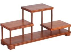 Soporte Portátil Madera Maciza Bonsáis Cuadrada Compacto Plantas Decorativas Joyas Ideal Oficina Expositor