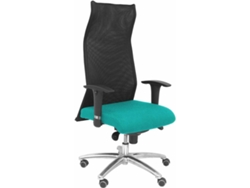 Silla de Escritorio Ejecutiva PIQUERAS Y CRESPO Sahúco XL Verde y Negro con ruedas de parqué (Malla y Tejido)