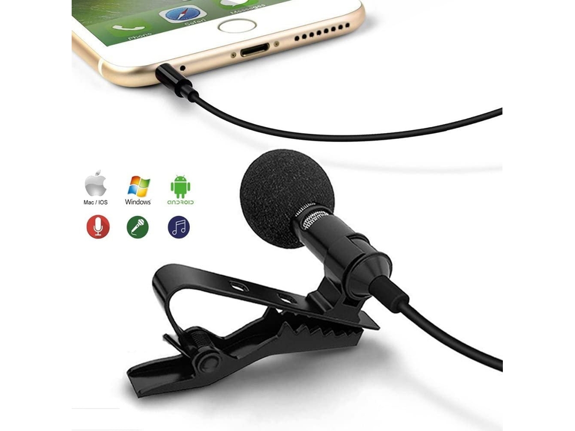 Micrófono Lavalier Con Cable De 3,5 Mm Adecuado Para Teléfonos Móviles, Cámaras Slr Y Ordenadores Gertiz