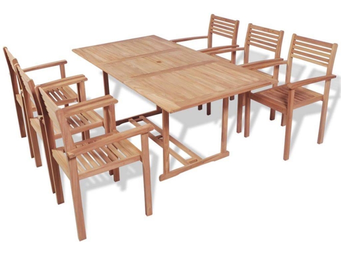Conjunto 7 Muebles De Jardin VIDAXL Marrón Teca
