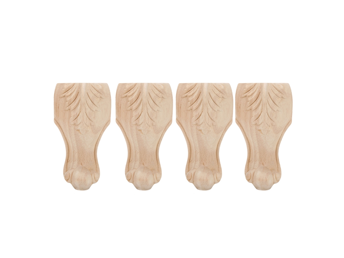 4pcs Pies De Mueble Tallados 12x6cm Para Armarios Sofá Mesas Tv Hotel Y Guesthouse