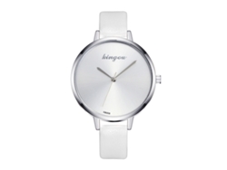 Reloj De Cuarzo Con Correa De Cuero Simple Y Moderno Para Parejas (blanco)