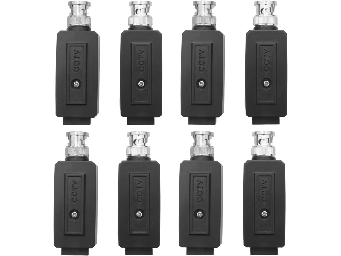 Par De Transmisores Balun De Vídeo Activo Coaxiales Bnc Rj45 Utp Cat5 Para Cámaras Cctv (8 Unidades)