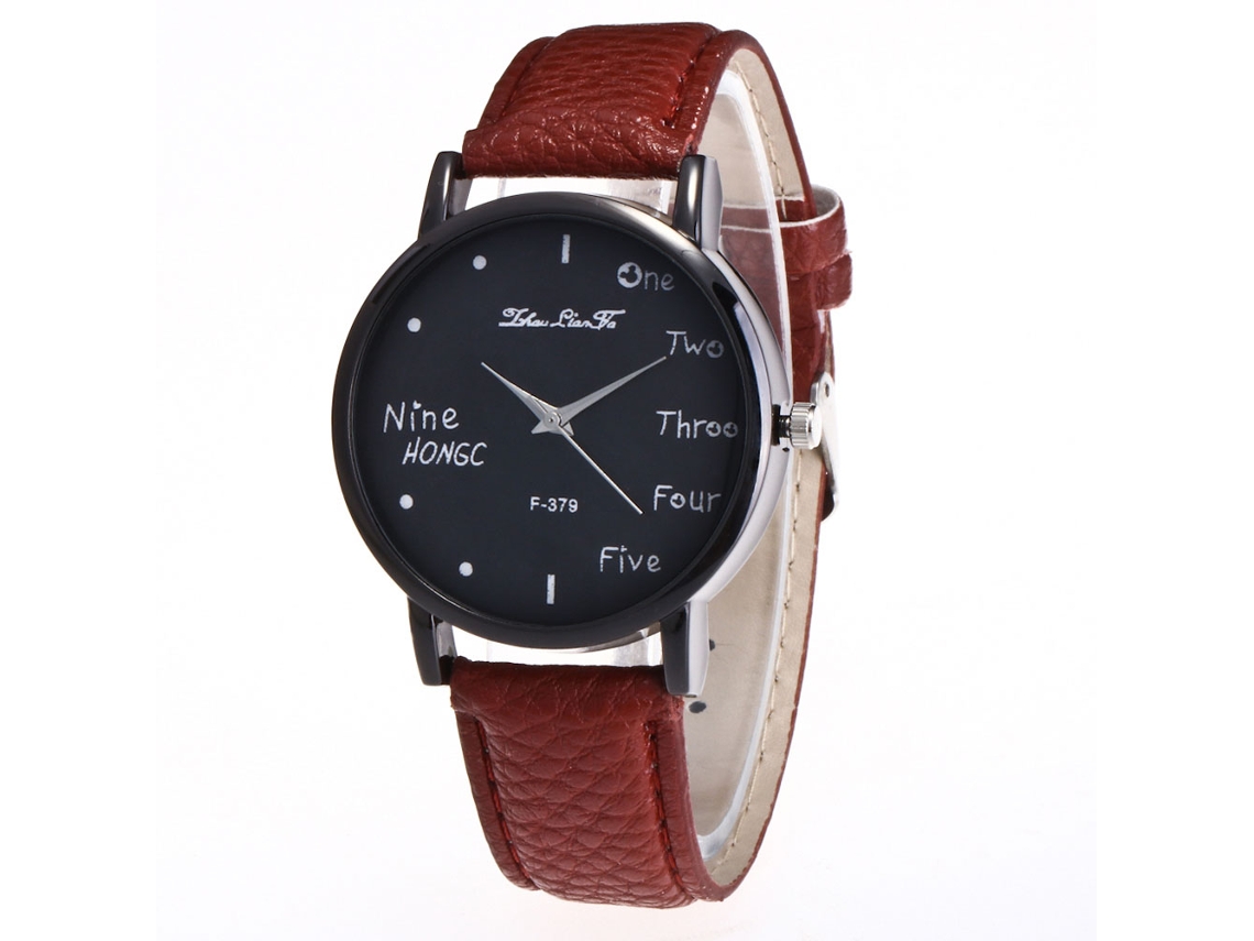 Reloj De Pulsera Analógico De Cuarzo Con Esfera Redonda, De Moda (rojo-rosa)