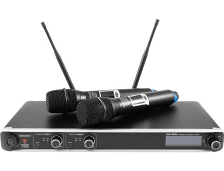 Sistema de Micrófono Inalámbrico de 2 Canales OMNITRONIC UHF-302 823-832/863-865MHz
