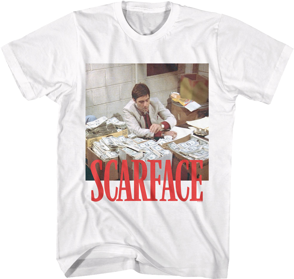 Camiseta Unisexo DEEPSTONE Tony's Money Scarface Blanco (S)