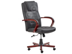 Silla de Escritorio Ejecutiva BELIANI Diamond Negro con función masaje (Cuero)