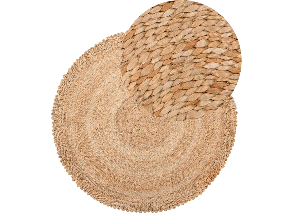 Alfombra BELIANI Erence de Yute Beige 140x140