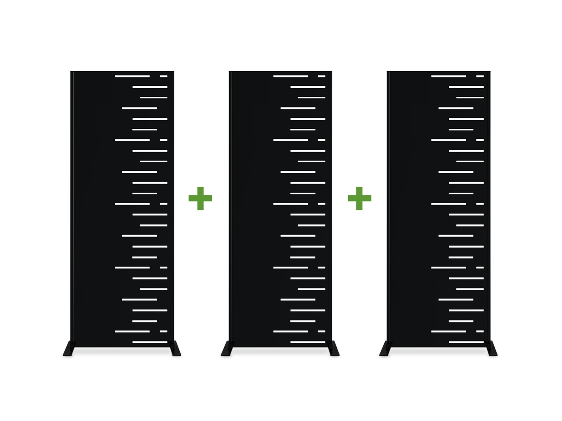 Juego de 3 paneles decorativos ARLBERG Negro H.160cm patrones lado derecho
