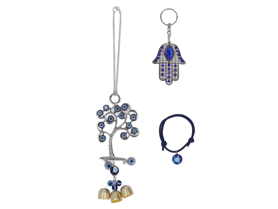 Conjunto de Colar com Chaveiro e Pulseira de Olho Durável e Confortável