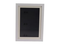 Moldura Rebe para arte infantil, feita de MDF com abertura frontal magnética, intercambiável para 50 obras, branca.