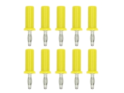 10 Conectores Banana Para Linterna, Latón De 4 Mm, Abs Soldado, Para Instrumentos Electrónicos, Color Amarillo.