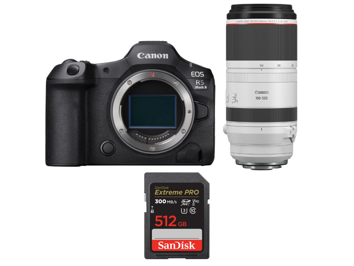 Canon Eos R5 Mark Ii + Rf 100-500mm F/4.5-7.1 L Is Usm + 1 Sandisk 512gb Uhs-ii 300mb/s + Ebook “20 Consejos Para Fotos Que Impactan”