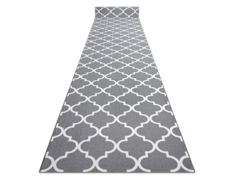 Alfombra de Pasillo con Refuerzo de Goma 57 cm Enrejado Trébol Marroquí Gris Trellis 30352