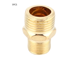 5 Conectores Rápidos De Acero Bspt Con Rosca Macho Recta De 3/8" A 1/2" Para Tuberías.