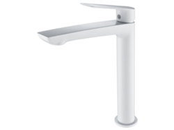 Grifo monomando alto para lavabo en latón y zamak, blanco mate, con cartucho cerámico Ø25mm Imex
