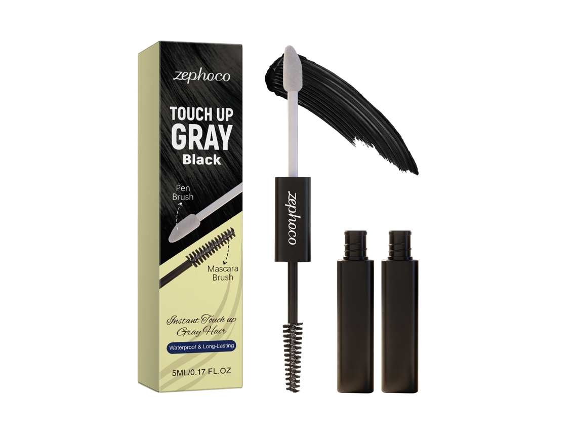 Bolígrafo de camuflaje para cabello blanco Zephoco, doble lazo, negro